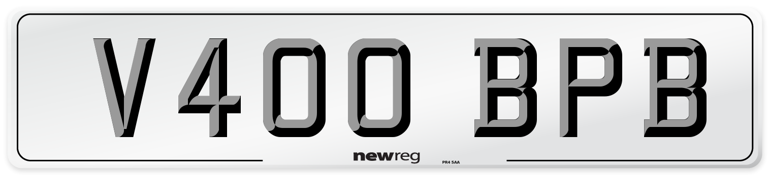 V400 BPB Number Plate from New Reg